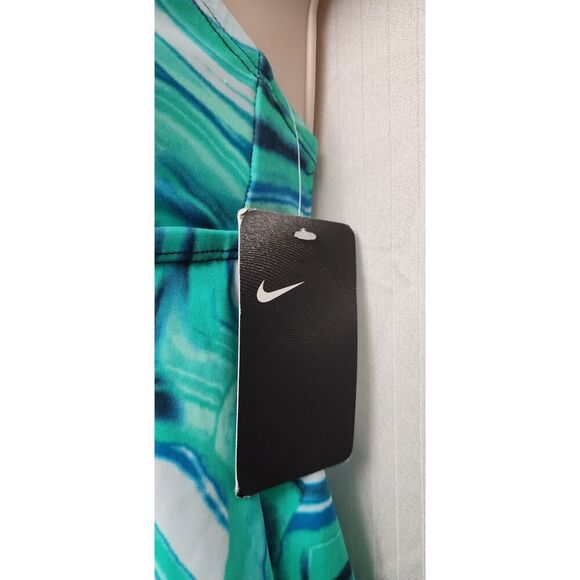 Nike Scoop Neck Sleeveless Swimwear Tankini Top Neon Green Black Size Small - Picture 5 of 8
